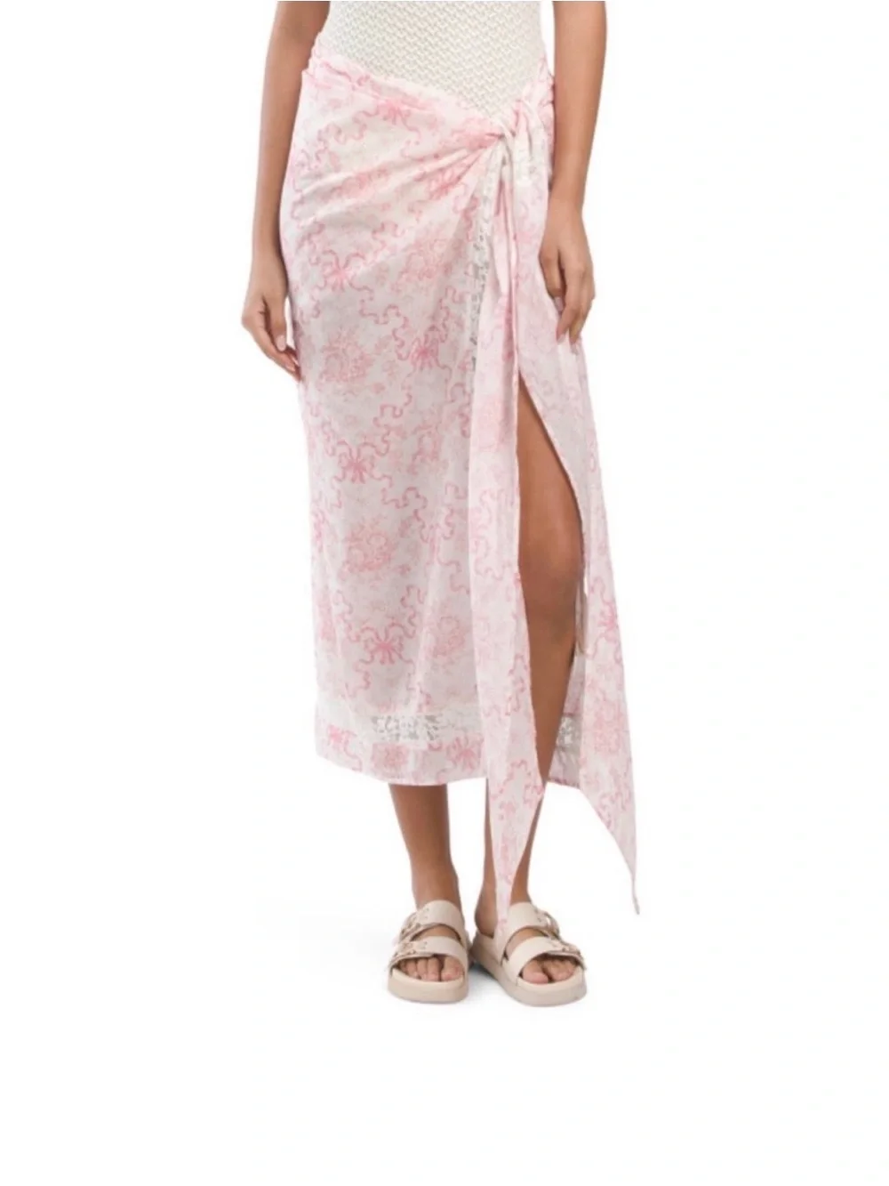 NWT LoveShackFancy Emabella Pareo in bubblegum pink bow